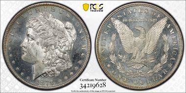 1879-S $1 MS64+ PL
