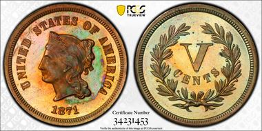 1871 5C J-1051 PR65RB