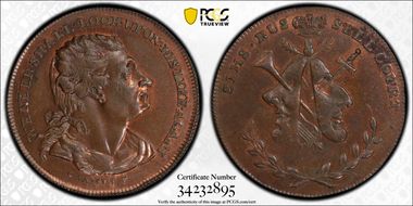 (c.1790) Tk 1/2D DH-478a Middlesex, Sims' MS65BN