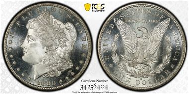 1880-S $1 MS67+ PL