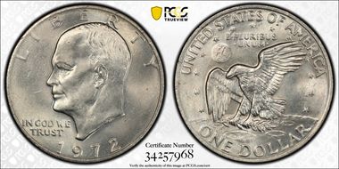1972 $1 Type 2 MS64