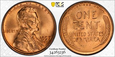 1957-D 1C MS66RD