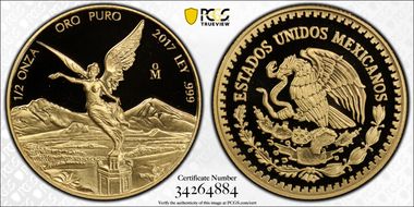 2017-Mo 1/2 oz Libertad Gold First Strike PR70DCAM