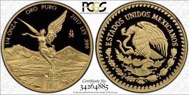 2017-Mo 1/4 oz Libertad Gold First Strike PR70DCAM