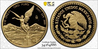 2017-Mo 1/10 oz Libertad Gold First Strike PR69DCAM