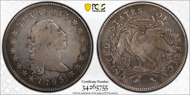 1795 $1 Silver Plug, BB-18 F15