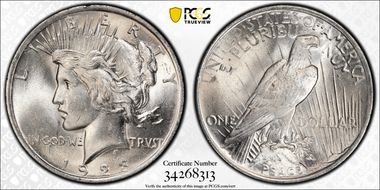 1923 $1 VAM 1E, Broken Wing MS63