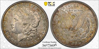 1878 7TF $1 VAM 166 AU53