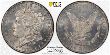 1878 7/8TF $1 VAM 31, Lines Thru Leg MS64