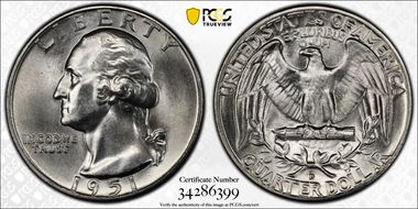 1951-D/D 25C RPM, FS-501 MS66