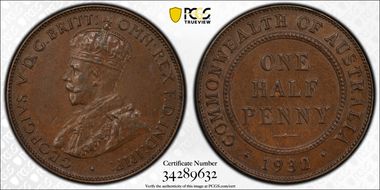 1932 1/2D AU58+ BN