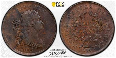 1805 1/2C C-1, No Stems MS63BN