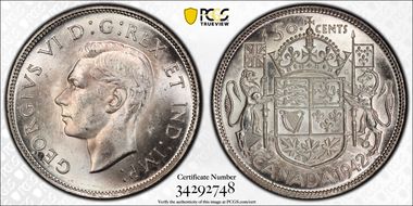 1942 50C Narrow Date MS63