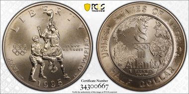 1995-S 50C Basketball MS70