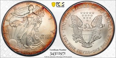 2001 $1 Silver Eagle MS68