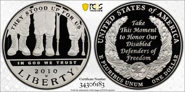 2010-W $1 Disabled Veterans PR69DCAM