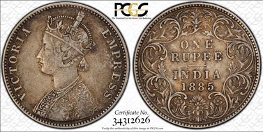 1885-B Rupee SW-6.84 Raised VF35