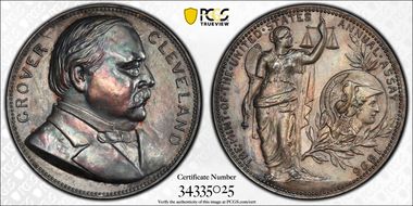 1896 Medal JK-AC-40 Silver Grover Cleveland SP62