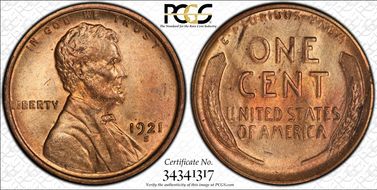 1921-S 1C MS64RD