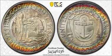 1936-D 50C Rhode Island MS67