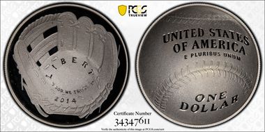 2014-P $1 Baseball Hall of Fame PR69DCAM