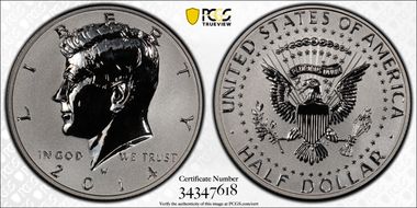 2014-W 50C Reverse Proof 50th Anniversary Set PR69