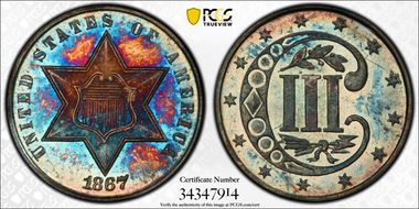1867 3CS MS67+