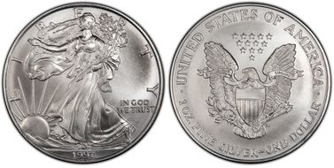 1997 $1 Silver Eagle MS70