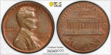 1964-D 1C MS62BN