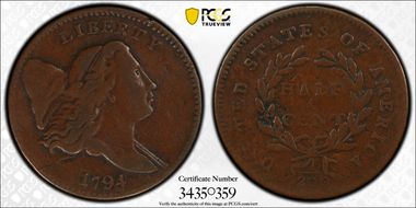 1794 1/2C C-2a Sm Edge Letters F12BN