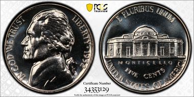 1952 5C Re-Engraved Obv Design FS-404 PR67