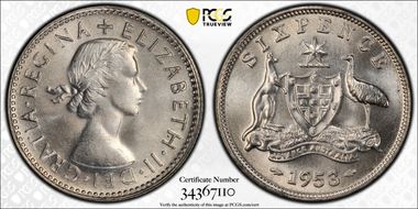 1953(m) 6D KM-52  Ag MS65