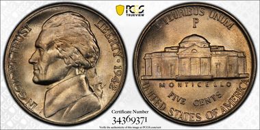 1942-P 5C Silver MS67FS