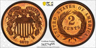 1873 2C Closed 3 PR66CAM