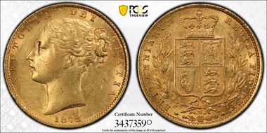 1872/1-M Sov S-3854 Shield AU58