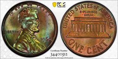 1960 1C Large Date MS64RB