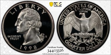 1998-S 25C PR70DCAM