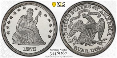 1872 25C PR68CAM