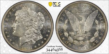 1901 $1 MS63PL
