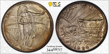 1928 50C Oregon MS67