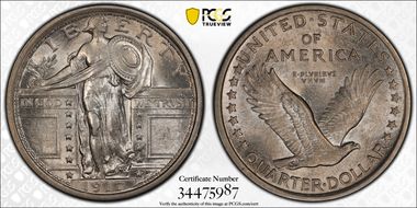 1917 25C Type 1 MS63FH