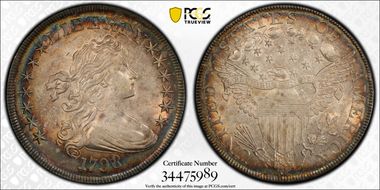 1798 $1 Large Eagle AU58+