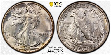 1941-S 50C Missing Wing Feathers, FS-901 MS66