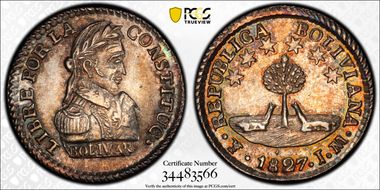 1827-PTS JM 1/2 Sol MS63