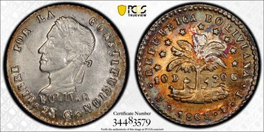 1863-PTS FP 1/2 Sol Small Stars, Large Head MS63