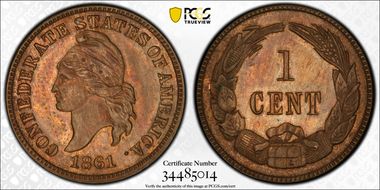 1861 1C CSA Original SP63+ 