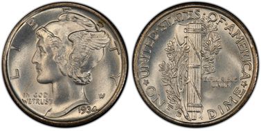1934-D 10C MS67+ FB