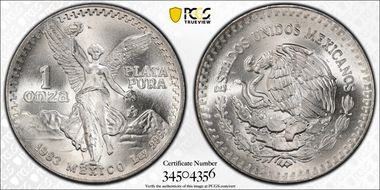 1983-Mo Onza Libertad Ag MS67