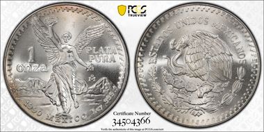 1990-Mo Onza Libertad Ag MS67