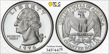 1996-S 25C Silver PR70DCAM